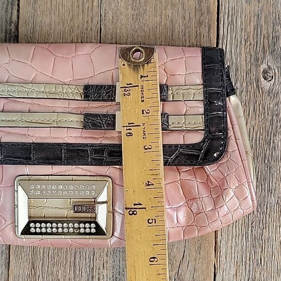 Guess vintage 90s satin boudour mini clutch bag in faux crocodile leather - Picture 14 of 15